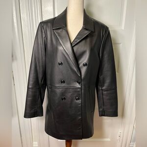 Rebecca Minkoff real leather car coat/trench double breasted medium